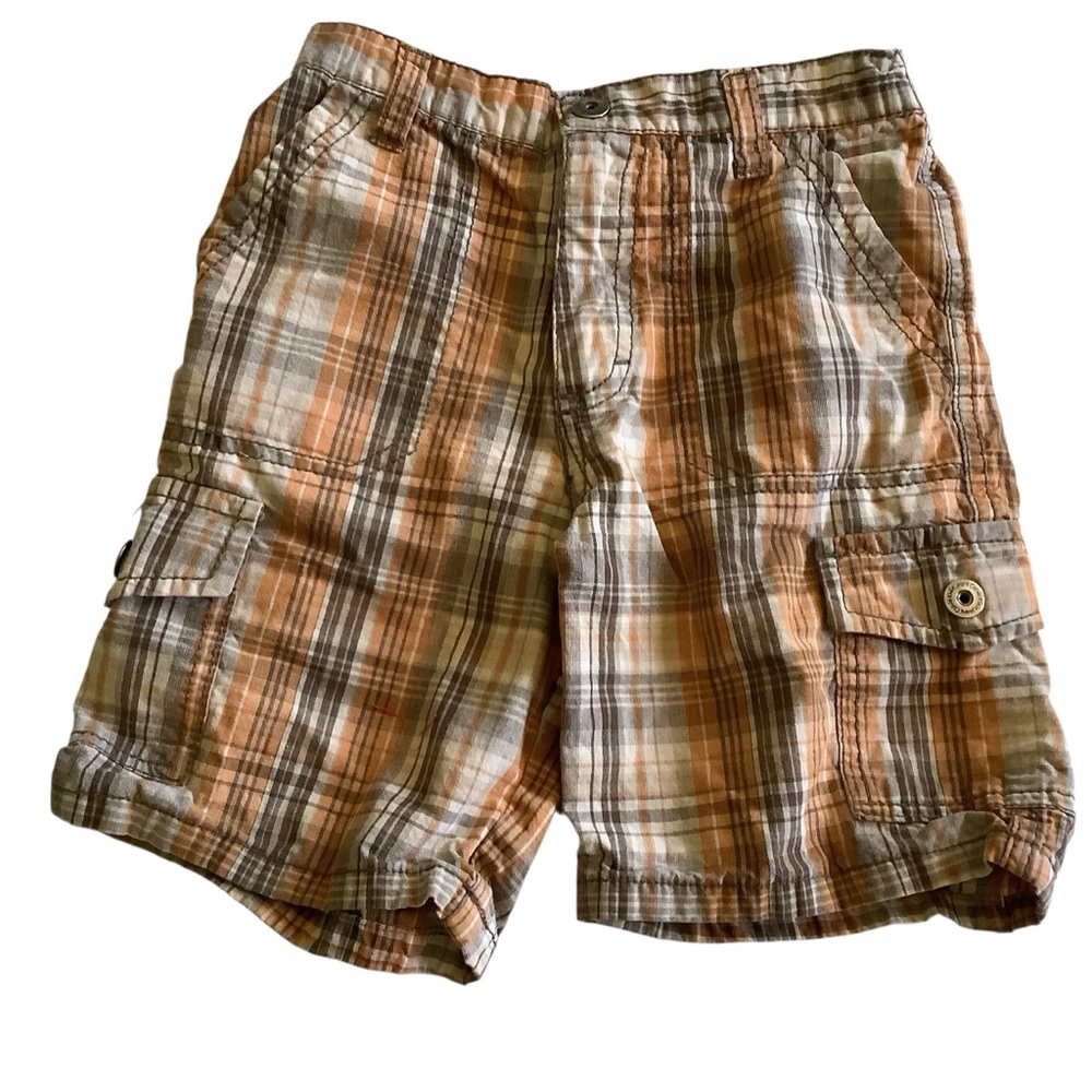 4T Orange Plaid Calving Klein Shorts